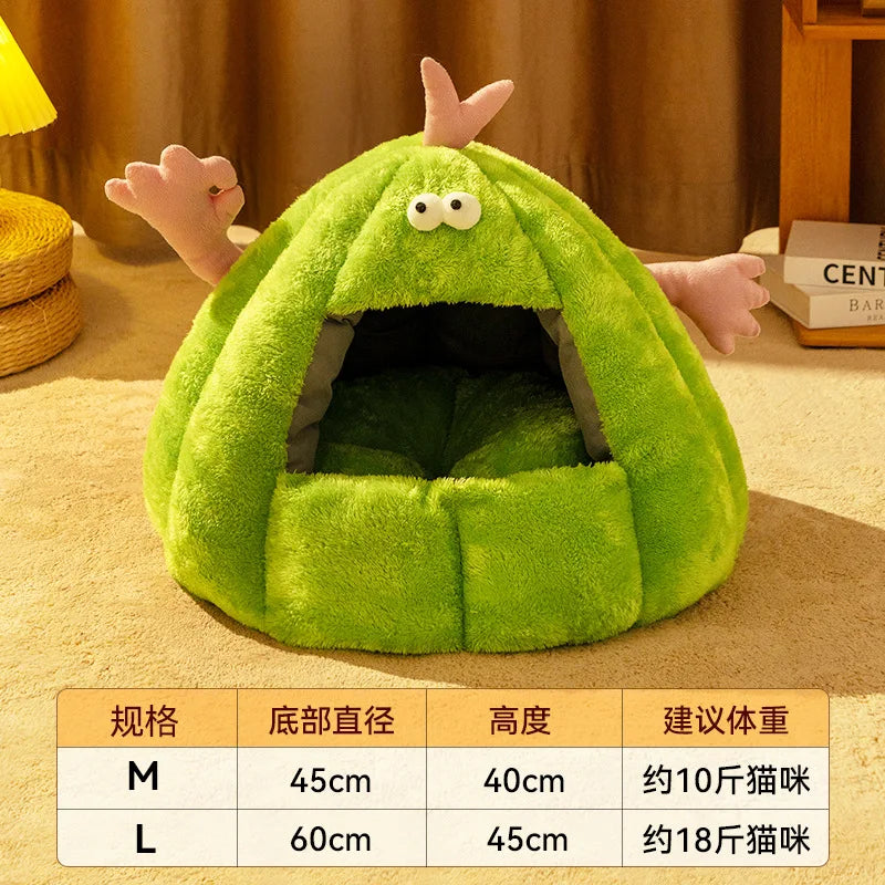 Cat Nest, Winter Warmth, Cat House, Cat Sleep in Winter, Plush, Closed, Kitten Bed Mat, Removable and Washable