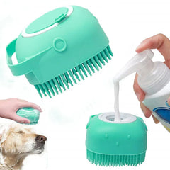 Dog Bathing Brush Pet Massage Brush Shampoo Dispenser Soft Silicone Bathroom Gloves Dog Cat Cleaning Grooming Tools Pet Supplies