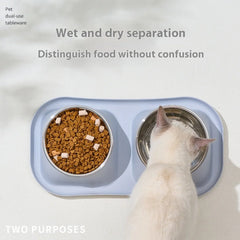Heavy Duty Stainless Steel Pet Bowl Anti-Spill Slow Feeder for Cats Dogs Double Single Non-Tip Bowl Rustproof Pet Dining Set