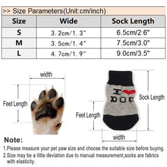 4pcs Winter Pet Dog Socks Small Cat Knit Warm Socks Dog Anti-Slip Socks Chihuahua Thick Paw Protector Booties Pet Accessories