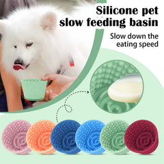 Dog Lick Bowl, Anxiety Relief Dog Licking Mat Freezer Treat Dispenser, Non-Slip Anti-Choking Silicone Slow Feeder Bowl for Dogs