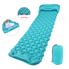 Outdoor Inflatable Camping Sleeping Mattress, Folding Sleep Air Mat Beach Inflate Pad with Pillow Ultralight for Travel Hiking