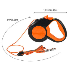 8M Retractable Dog Lead Heavy Duty Pet Walking Leash with Strong Reflective Tape Non-Slip Handle for Small Medium Large Dogs
