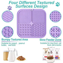 Silicone Pet Lick Mat With Suction Cups Anti Choking Slow Feeder Pad Non Slip Feeding Bowl For Dogs Cats Yogurt Treats