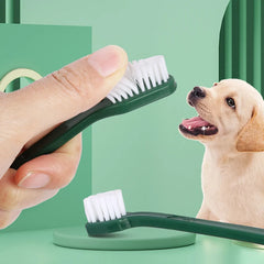 Pet Double headed Toothbrush Set Double Head Dog Toothbrush Dog Cat Oral Cleaning Cat Dog Convenient Finger Brushes