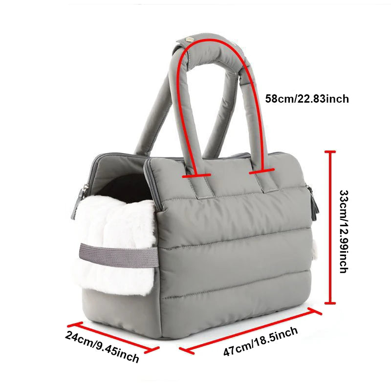 Original Pet Handle Bag For Puppy And Cat Winter Pet Carrier Bag Windproof Warm Portable Pet Travel Bag With Warm Mat
