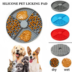 Pet Lick Circular Silicone Mat Dog cat Slow Food Plate Dog Bathing Distraction Silicone pad Sucker Food Training Feeder Supplies