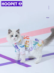 HOOPET Summer Male Cat Kitten Summer Vest Cat Cat Pet Anti-hair Loss Cat Cat Clothes Thin Puppet kitten Blue Cat