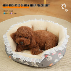 New Deep Sleep Comfort Winter Cat Bed Open Floral Skirt Square Nest SoftPlush Pet House Medium Dog House Best Warm Sleeping Sofa