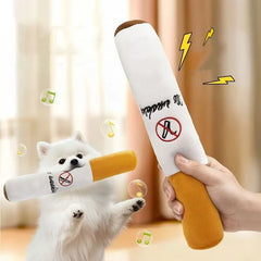 Dog Chew Toy Fake Cigarettes Plush Squeaky Interactive Bite Resistant Pet Toy for Puppies Fun Playtime Molar Game
