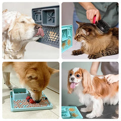 Dog Cat Tableware Anti-choking Bowl Food Grade Organosilicon Multifunctional Slow  Mat Licking Mat ith Suction Cup Pets Supplies