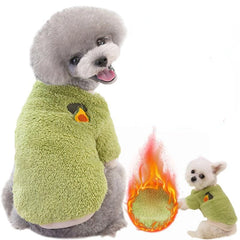 Cute Cat Clothes Small Dogs Cats coral fleece Material Warm Sweater Kitten Puppy Outfit Clothing Accessories Avocado!