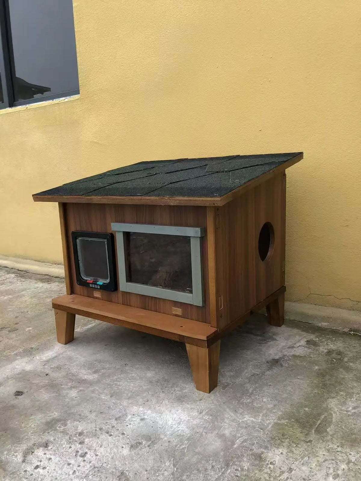 Solid Wood Pet Nest Indoor Outdoor Nest Household Cat Cage Cat House Stray Rain Protection Sun Protection Cat Villa