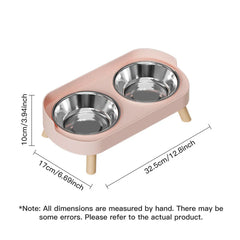 Cat Bowl Anti-knock Stainless Steel Double Bowl Dog Bowl Cat Bowl Food Bowl Anti-splash Food Bowl Cat Water Bowl