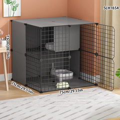 Cat Cage for Home Use, Indoor Cat House, Small Animal Villa, Short-Haired Kitten Cage, Empty Cage