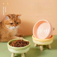 Plastic Donut-shaped 4-corner Anti-neck Spine Cat Bowls With Raised Stand Cat Small Dog Food Water Bowls Nonslip Pet Feeder Bowl