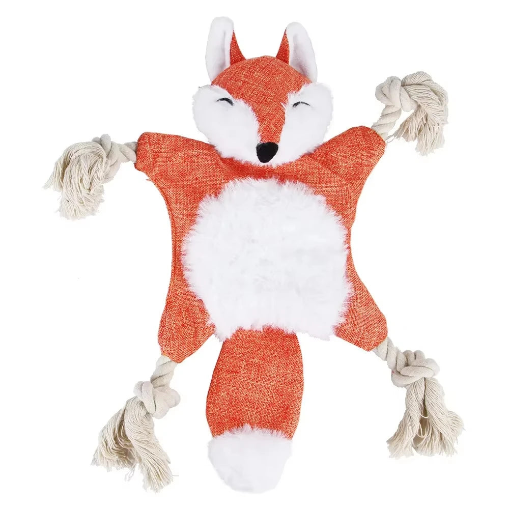 Pet Toys Plush Soundmaking Dog Supplies Durable and Bite Resistant Fox ,raccoonand Squirrel Pet Squeak Toys