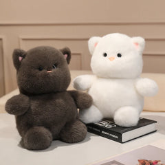 28cm Cute Cats Soft Stuffed Plush Toys Black White Grey Lovely Kitten Plushies Doll  Gifts For Girls Home Desktop Ornament