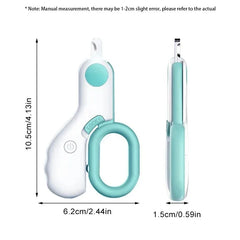 Professional Pet Nail Clipper LED Light Cat Dog Cutter Claw Trimmer with Safety Lock Puppy Kitten Animals Care Grooming Tool Kit