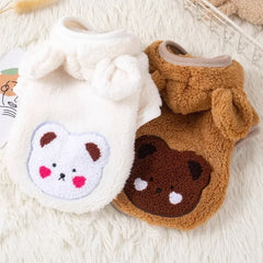 Winter Plush Dog Clothes Warm Pet Hoodies For Small Medium Dogs Cats Cute Jacket Coat Soft Puppy Sweatshirt Dog Costumes
