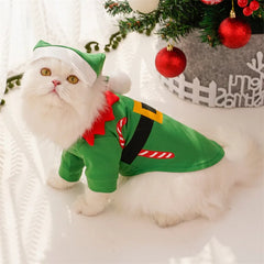 Cat Clothes Santa Claus Transformation Outfit Autumn and Winter Cat Hoodie Christmas Pet Clothing and Supplies Xmas Gift