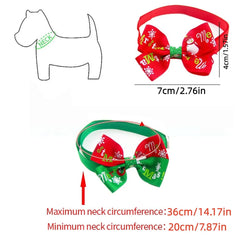 Pet Cat Christmas Collar Birthday Gifts Bowknot Neck Strap Pet Costume Necklace Dog Bow Tie Dog Cat Collar Christmas Decoration