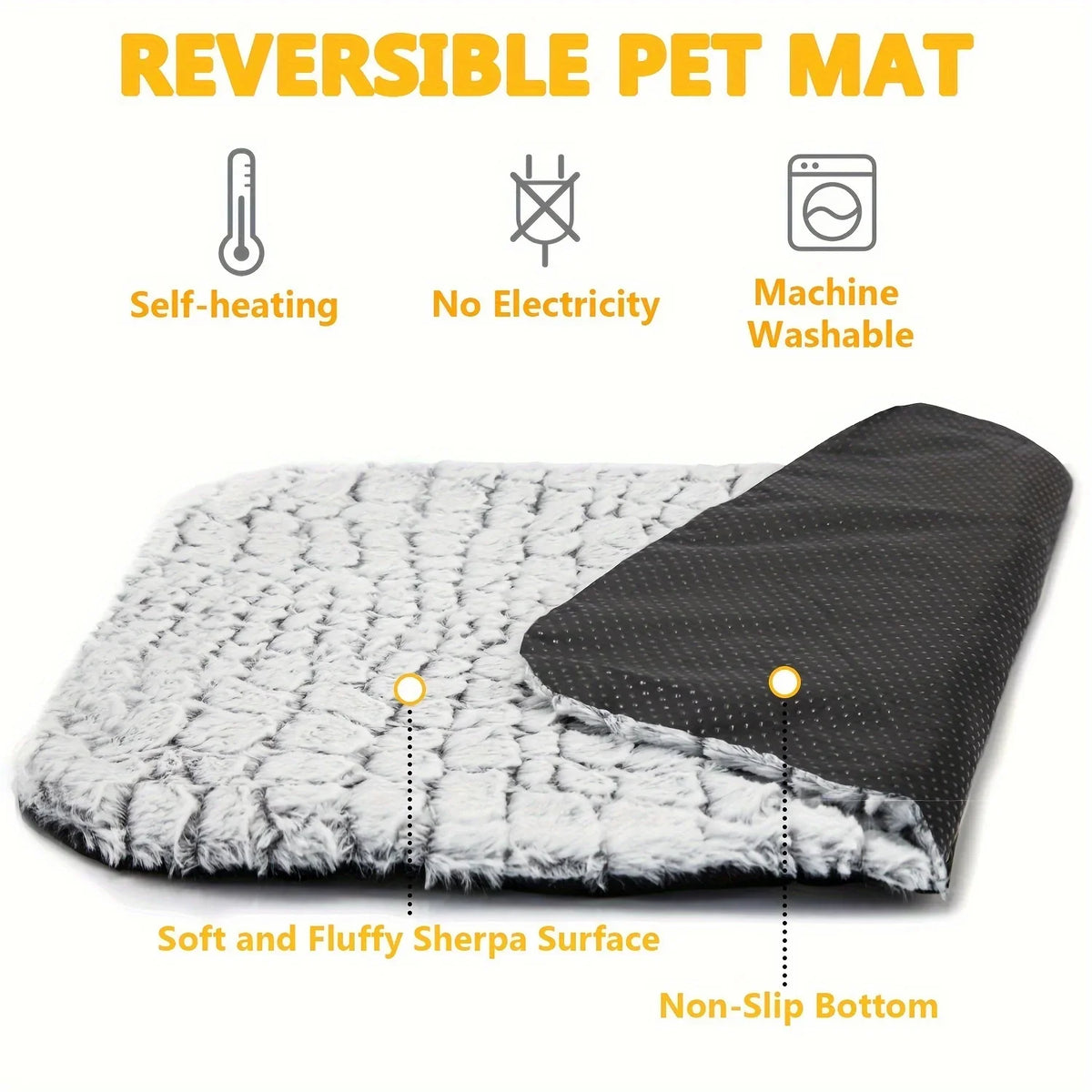Self Warming Cat Bed with Aluminum Foil Insulation Removable Cat Mat Dog Winter Pet Heating Pad Heated Cat Mat Thermal Blanket