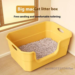 1 Pc Open-Top Cat Potty Cat Garbage Odor-Resistant Bin Large Capacity Large Size Semi Enclosed Anti-Spla Cat Toilet Pet Supplies