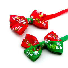 Pet Cat Christmas Collar Birthday Gifts Bowknot Neck Strap Pet Costume Necklace Dog Bow Tie Dog Cat Collar Christmas Decoration
