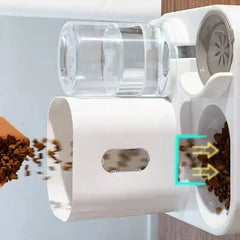 Automatic Cat Feeder & Water Dispenser with Gravity Food Storage Container for Cats and Dogs