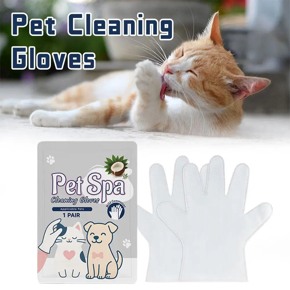 1PCS Pet Cleaning Gloves Disposable Wipes Gentle Formula Cat Dog Grooming Hygiene Care Quick Clean Essential Supplies