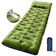 Outdoor Camping inflatable Mattress, Inflatable Sleeping Pad with Built-in Pillow Pump Air Mat for Travel Hiking Climbing