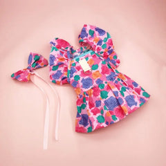 Chic Outfit Cotton Cat Ruffle Dress Sleeveless Spring Summer Pet Dress Breathable Comfortable Puppy Princess Skirt Small Dogs