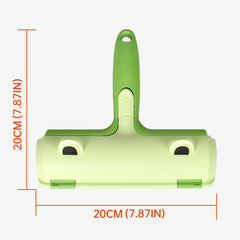 Pet Hair Remover Brush Self Cleaning Cat Dog Shedding Brush & Lint Roller for Furniture Couch Car Interior Reusable and Washable