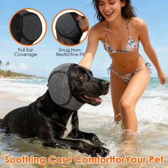 Winter Warm Dog Ear Muffs Noise Protection Elastic Hoodie Waterproof Dog Ear Protection for Grooming Bathing Drying Swimming