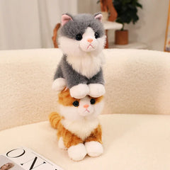 Simulation Cat Doll Gentle And Comfortable Lifelke Doll Stuffed Animal Cat Home Ornament Holiday Surprise Gift