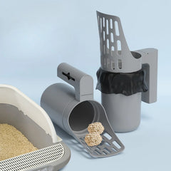 Cat Litter Scoop Large Capacity  Easy Clean Design with Paw Print Liner Space Saving Pet Waste Disposal for Home Use