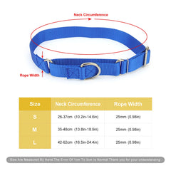 Martingale Collar for Dogs，Dog Collar with Durable Metal Buckle Adjustable Nylon Pet Collars Prevent Slipping Out Puppy Collars