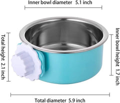 Pet Dog Cat Bowls Environmentally Friendly Harmless Sturdy Resistant Stainless Steel Anti Tip Hanging Fixed Bowls Pet Supplies