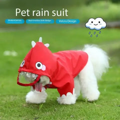 Cartoon Dog Raincoat Three Colors Waterproof And Durable Pet Universal Rainwear for Dogs Cute Design Weather Resistant