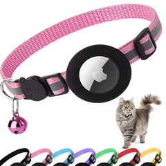 Pet protective case collar anti loss locator with reflective strip and bell collar adjustable size pet tracker accessories
