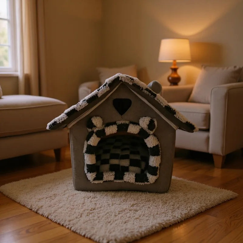 Foldable Pet House Removable Washable Cat House Puppy Cave Sofa Pet Supplies Suitable for Small and Medium Cats and Dogs