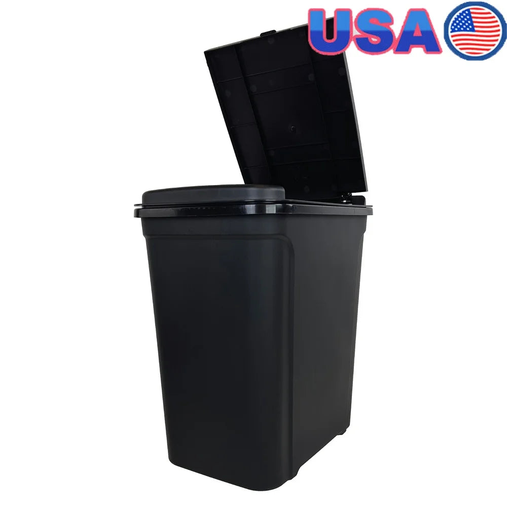 7.6 Gallon Touch Top Trash Can Plastic Rectangle Wastebasket Indoor Office Kitchen Durable Easy Clean Touchless Lid