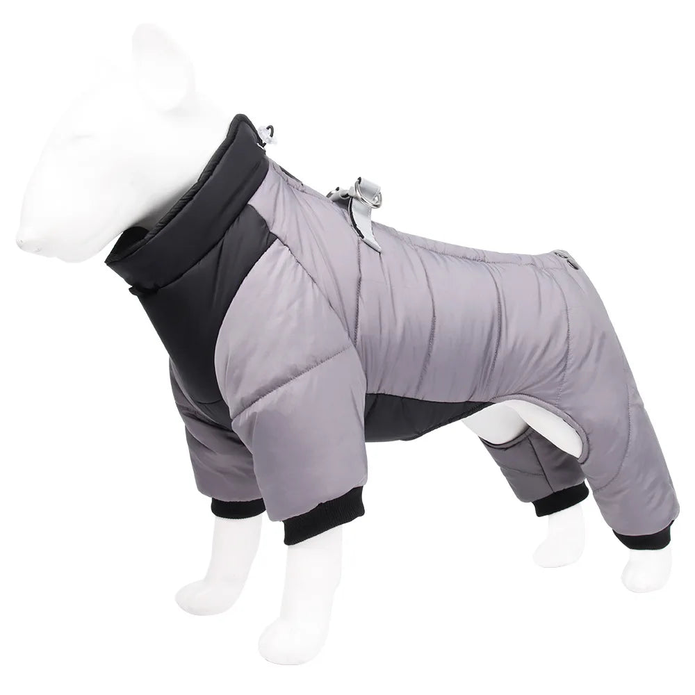 Dog Clothes Four Feet Clothing Warm Winter Coat Reflective Rainproof Dog Clothes Windproof Overall for Dogs Pet Cotton Clothes