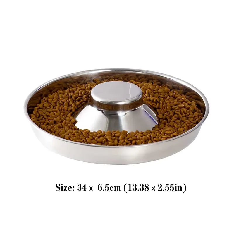 Stainless Steel Dog Slow Feeder Bowl Puppy Litter Food Feeding Dish Weaning Water Bowl Pets Feeder Bowl and Water
