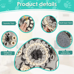 Dog Snuffle Mat Pet Toys Interactive Training Sniff Natural Feeding Mat Squeaker Dog Treat Relieve Pressure Snuffle Toys