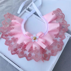 Luxury Embroidery Lace Bibs Necklace for Puppy,Dog Bandana Collar,Ribbon Bow Scarf for Small Dogs, Pet Accessories, Pet Supplier