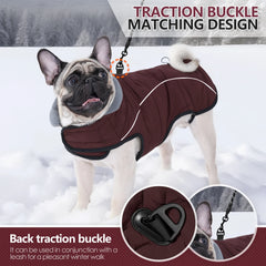 Dog Coat, Waterproof Winter Jacket,Warm Windproof Jacket, Reflective Adjustable Turtleneck Coats for Dogs with Hook & Loop