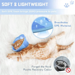 Soft EPE Foam Cat Cone Collar –Adjustable Anti-Licking Post-Surgery Recovery Collar, Lightweight for Kittens, Puppies&Small Dogs