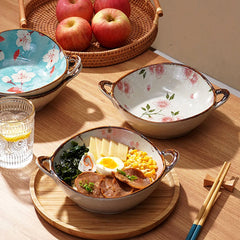 5 Inch Japanese Ceramic Rice Bowl Set 1-4 Pcs Heat-resistant Dessert Snack Bowl Microwave Safe Kitchen Noodle Bowl Tableware Set